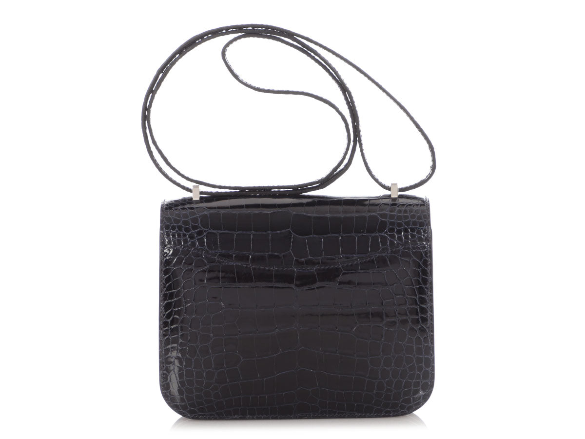 Hermès Bleu Marine Shiny Alligator Constance 18 - Image 5