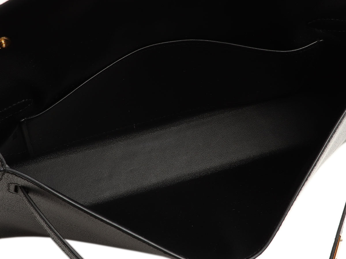 Hermès Noir Chèvre Kelly Elan - Image 11