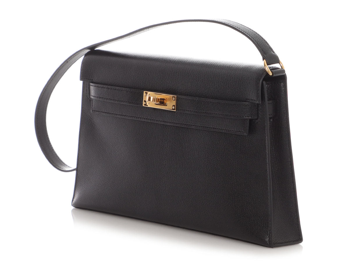 Hermès Noir Chèvre Kelly Elan - Image 4