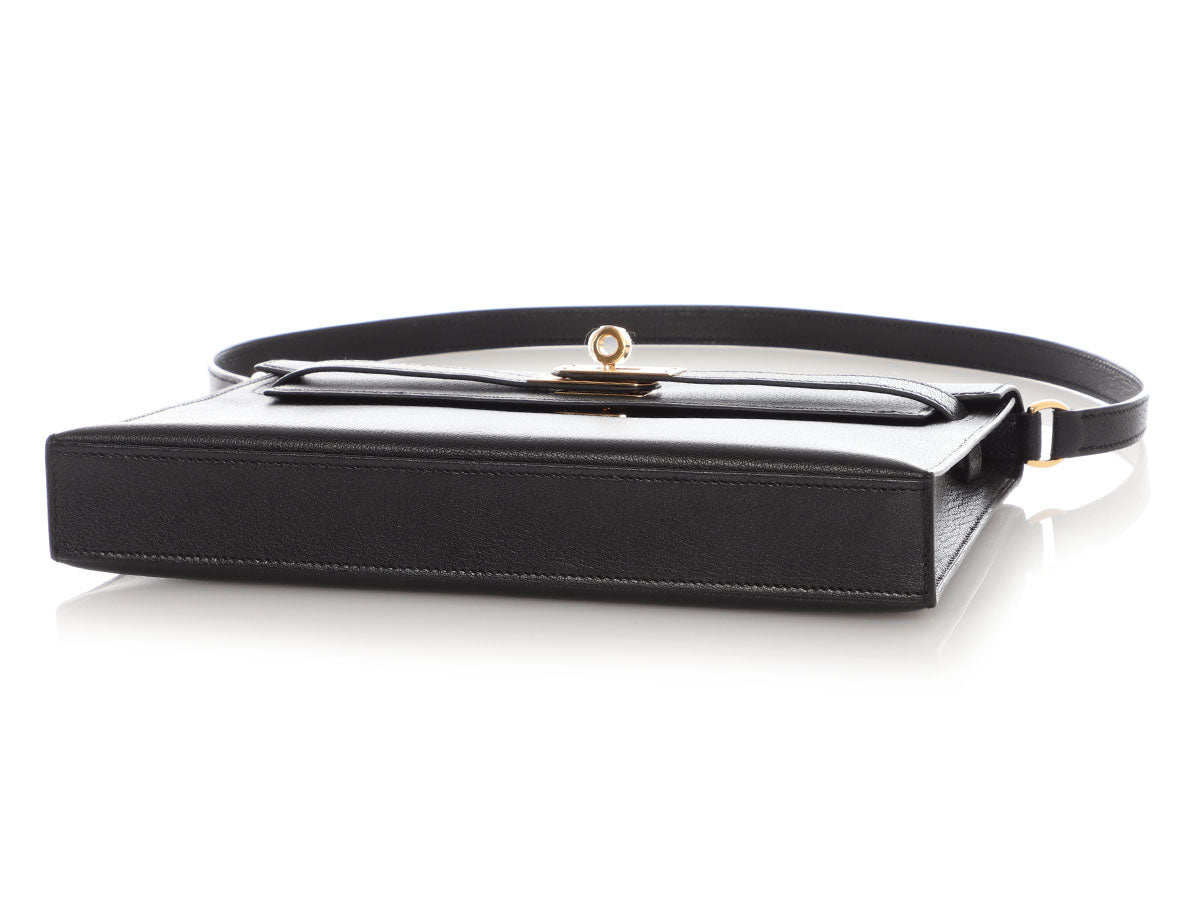 Hermès Noir Chèvre Kelly Elan - Image 7