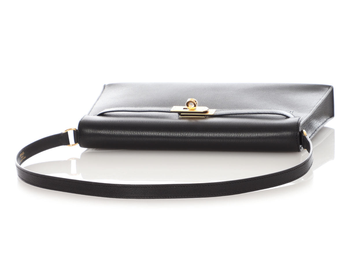 Hermès Noir Chèvre Kelly Elan - Image 8
