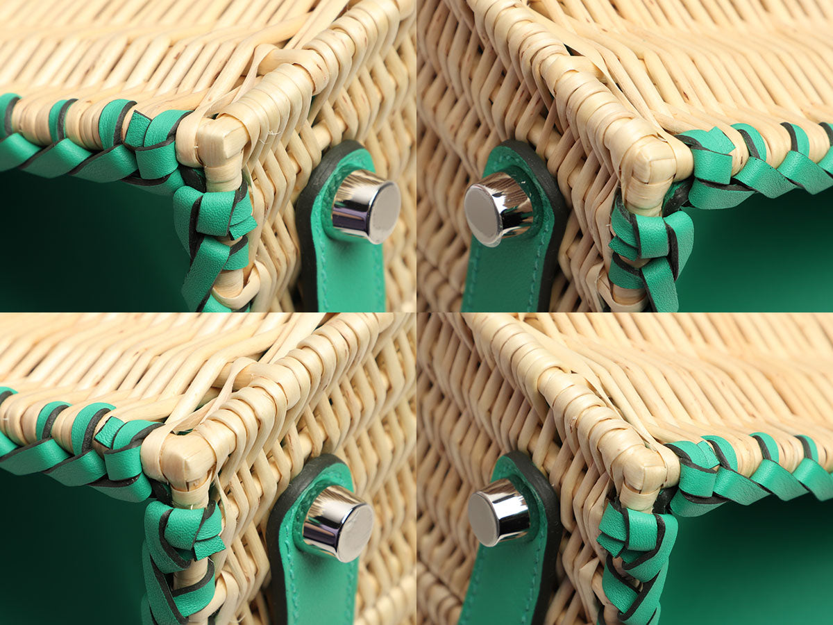 Hermès Naturel Wicker and Menthe Swift Picnic Birkin 25 - Image 8