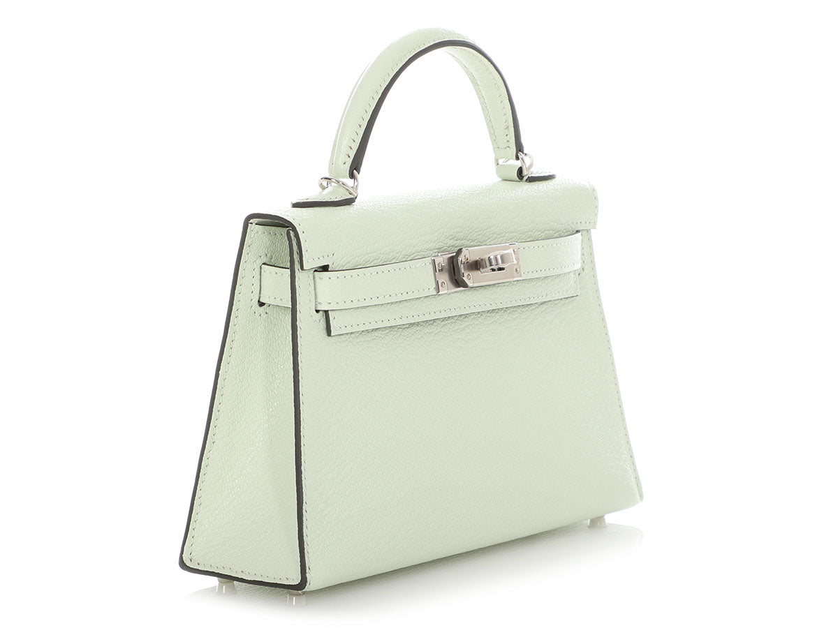 Hermès Mini Vert Fizz Chèvre Kelly 20 - Image 6
