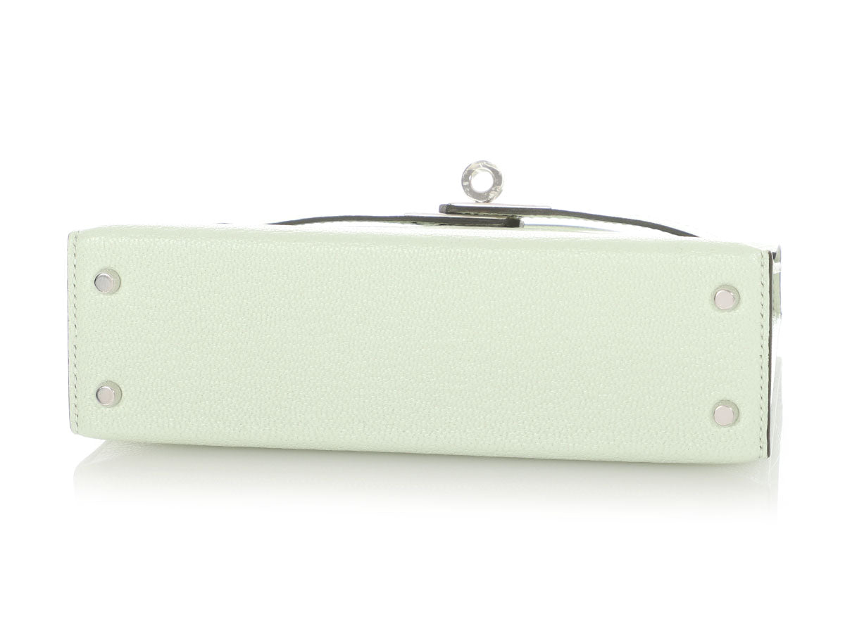 Hermès Mini Vert Fizz Chèvre Kelly 20 - Image 7