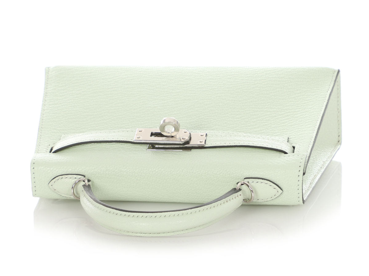 Hermès Mini Vert Fizz Chèvre Kelly 20 - Image 8