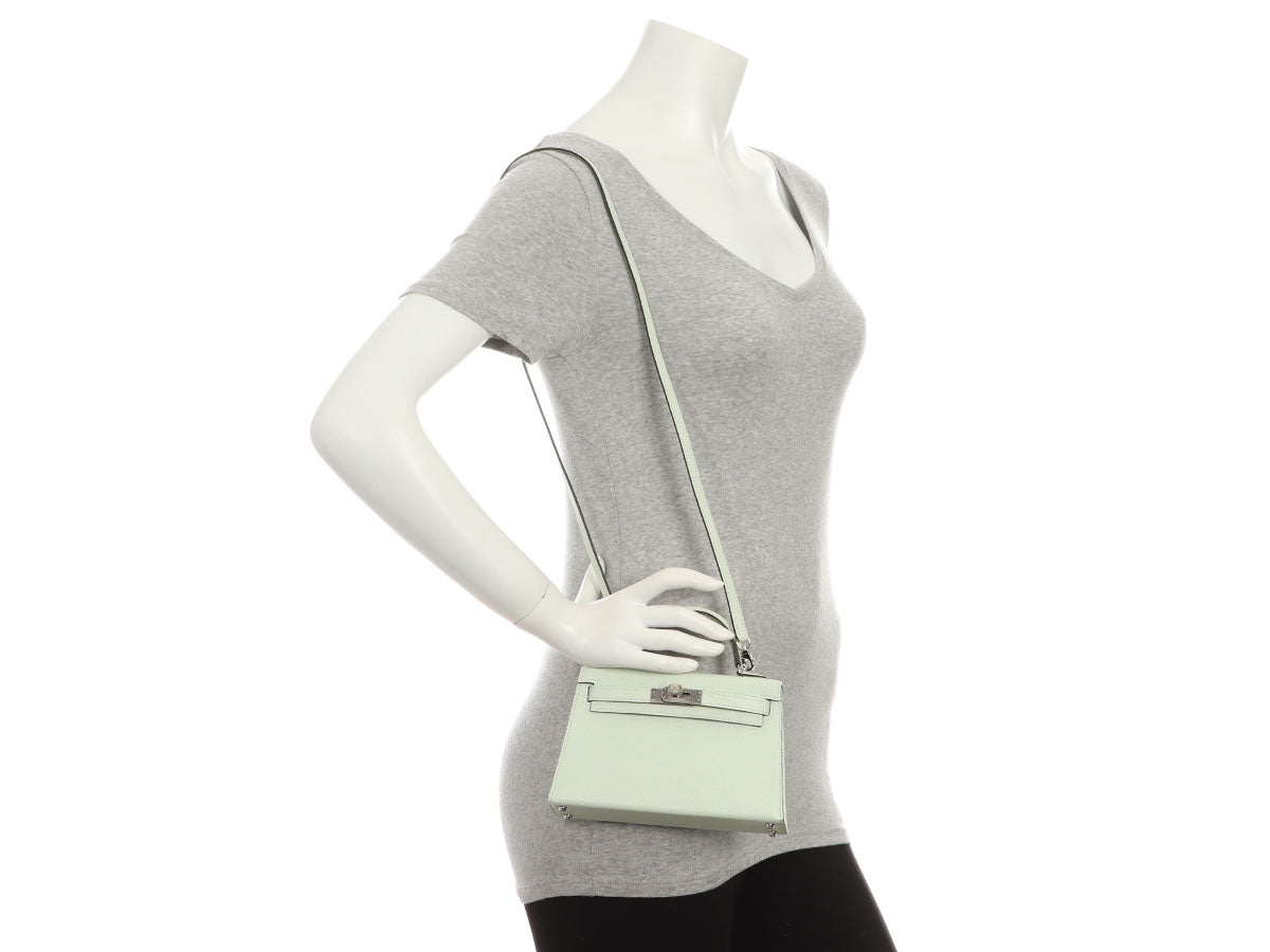 Hermès Mini Vert Fizz Chèvre Kelly 20 - Image 12