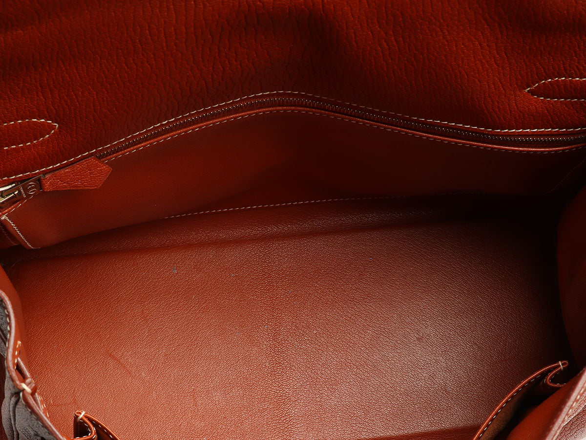 Hermès Brique Chèvre de Coromandel Kelly 32 - Image 8