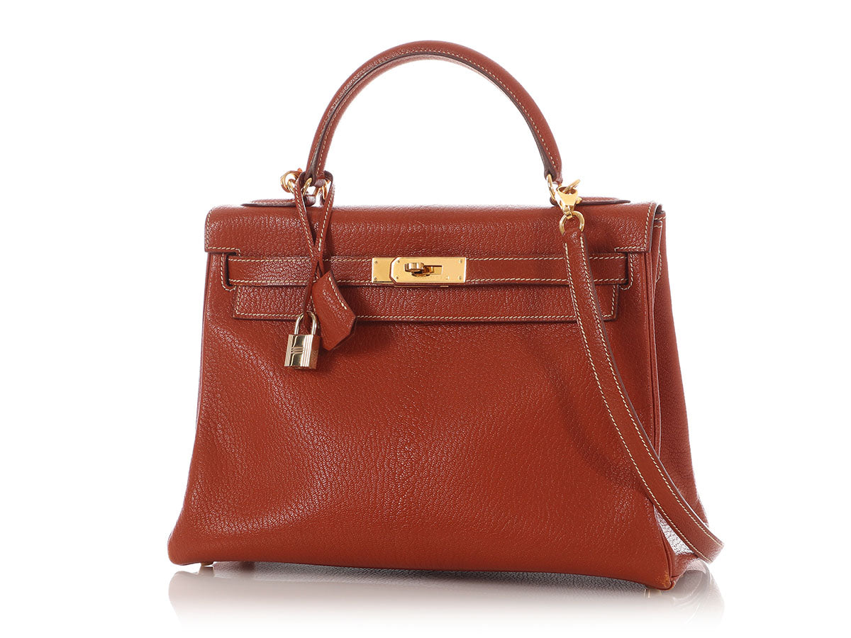 Hermès Brique Chèvre de Coromandel Kelly 32 - Image 2