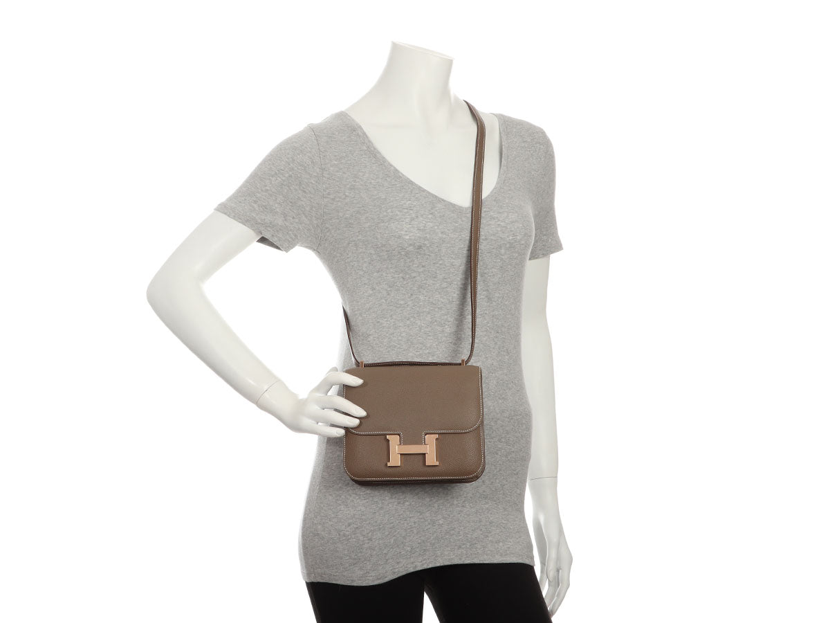 Hermès Etoupe Epsom Constance Mirror 18 - Image 10