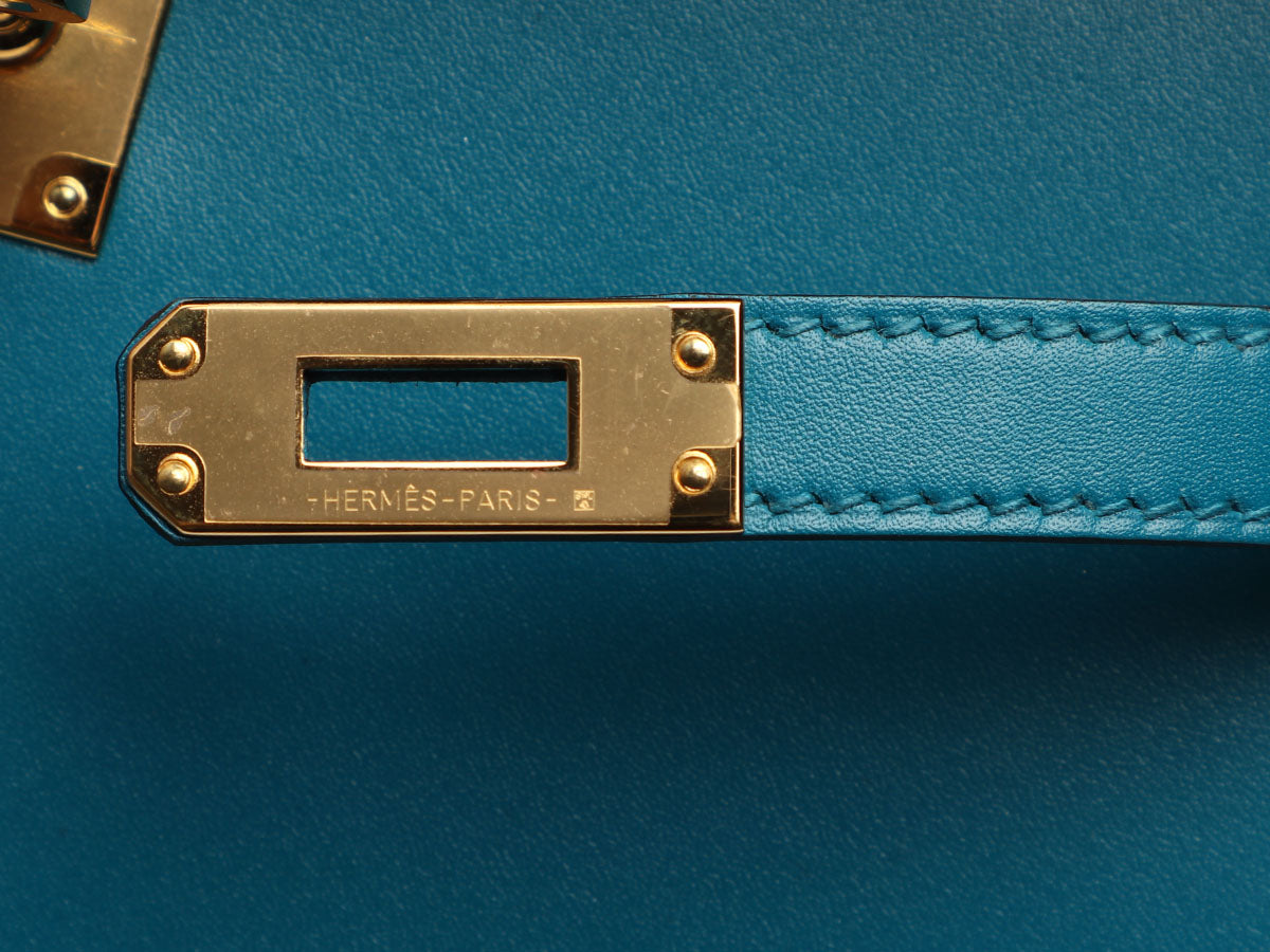 Hermès Bleu Izmir Tadelakt Kelly 25 - Image 8