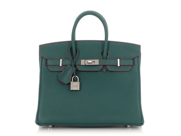 Hermès SO Malachite Clémence and Rose Extrême Verso Birkin 25