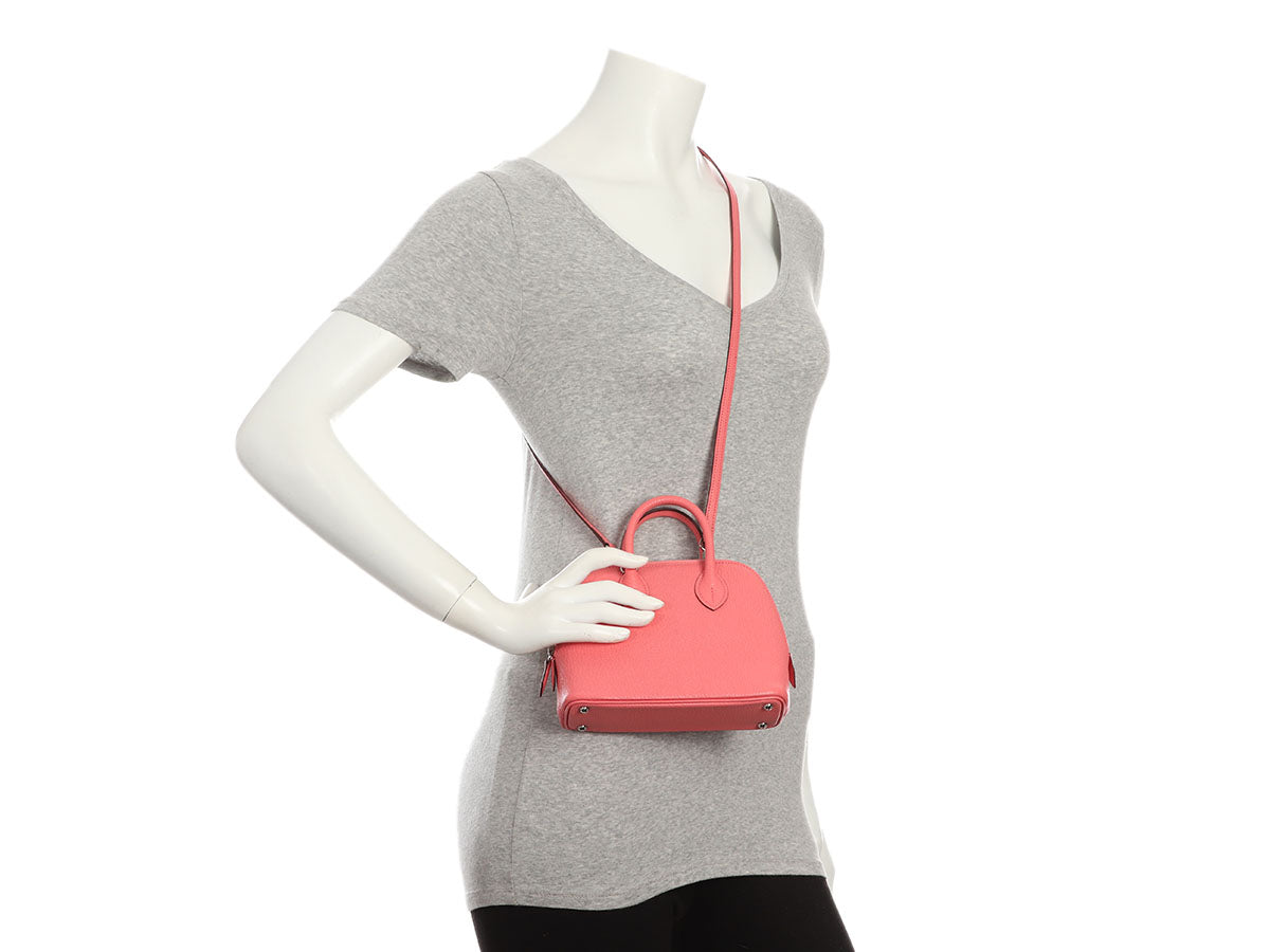 Hermès Mini Chèvre Rose Azalée Bolide 1923 - Image 9