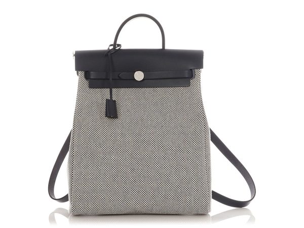 Hermès Navy Toile and Vache Hunter Herbag à Dos Zip Backpack GM