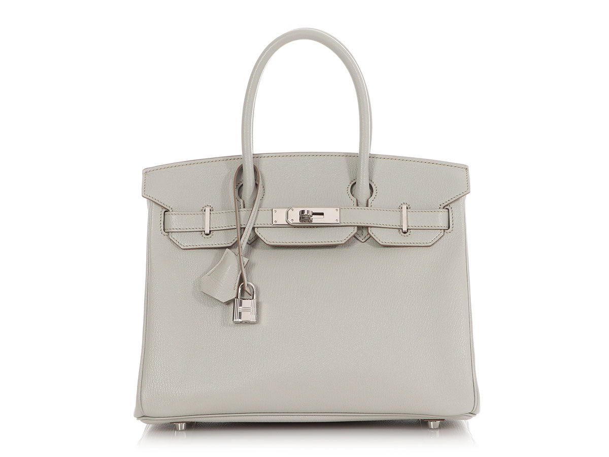Hermès SO Gris Perle Chèvre Birkin 30