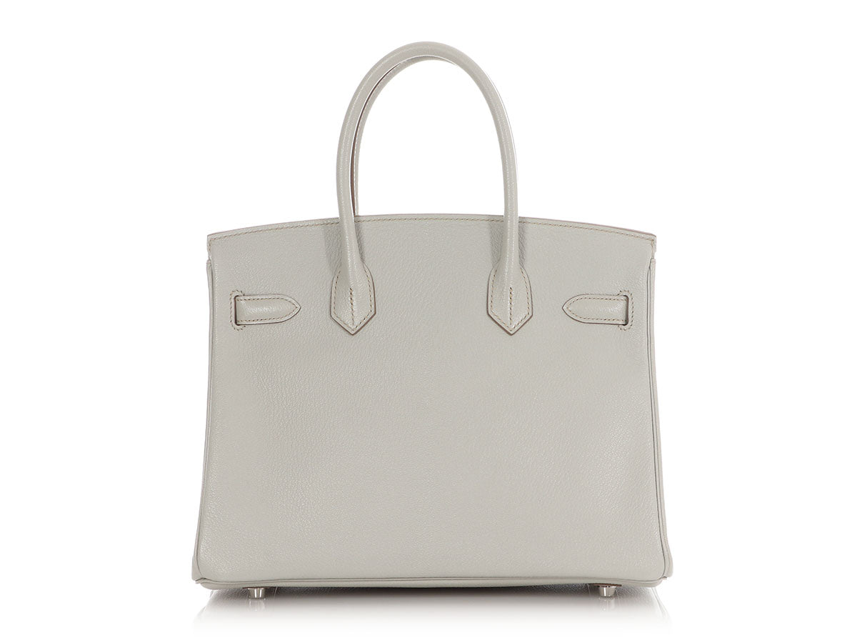 Hermès SO Gris Perle Chèvre Birkin 30 - Image 4