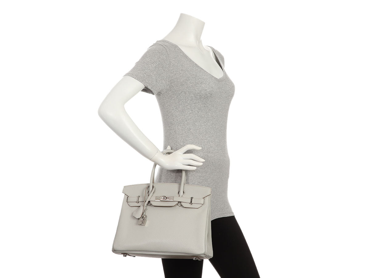 Hermès SO Gris Perle Chèvre Birkin 30 - Image 11