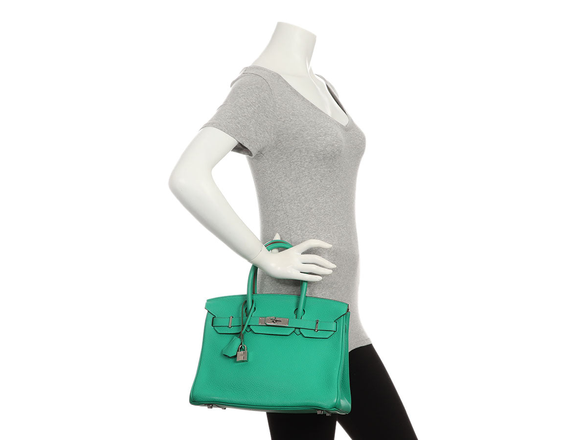 Hermès Menthe Clémence Birkin 30 - Image 11