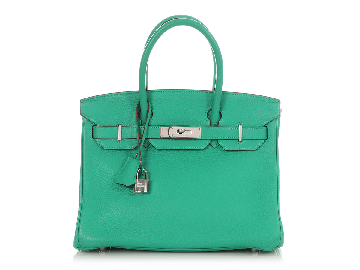 Hermès Menthe Clémence Birkin 30
