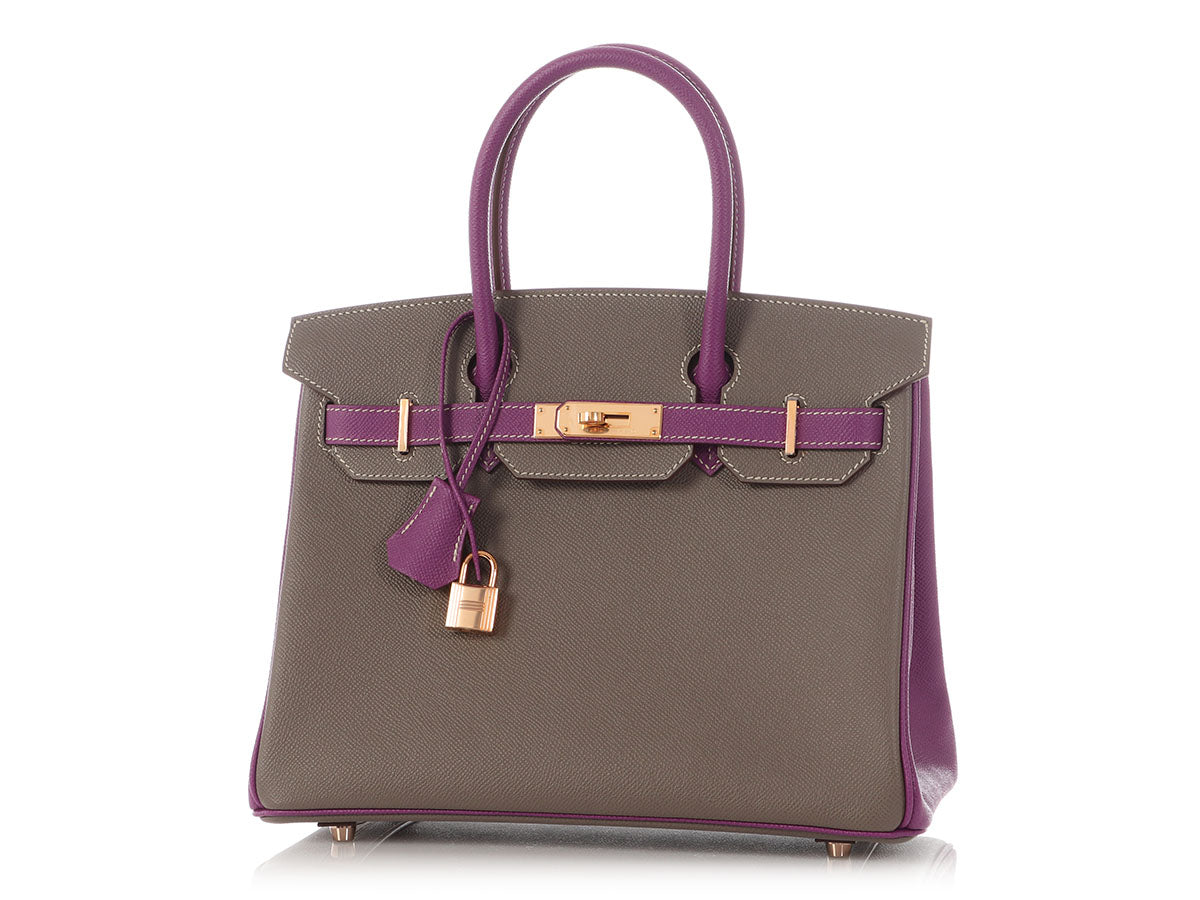 Hermès SO Etain and Anemone Epsom Birkin 30 - Image 2
