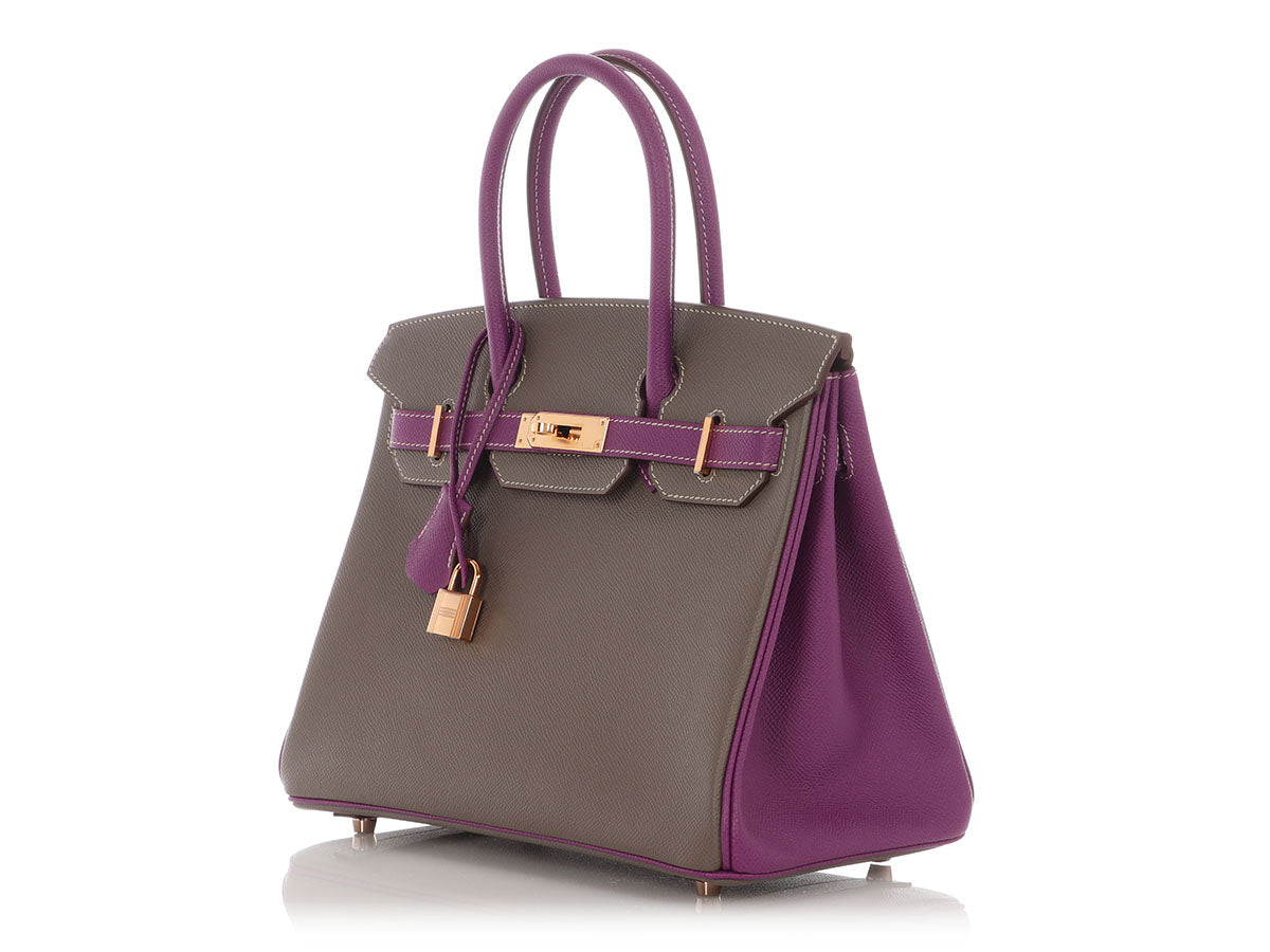 Hermès SO Etain and Anemone Epsom Birkin 30 - Image 3