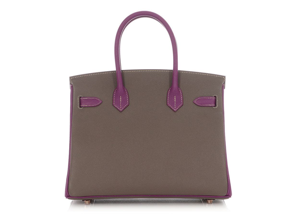 Hermès SO Etain and Anemone Epsom Birkin 30 - Image 4