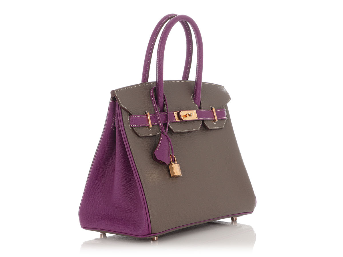 Hermès SO Etain and Anemone Epsom Birkin 30 - Image 5