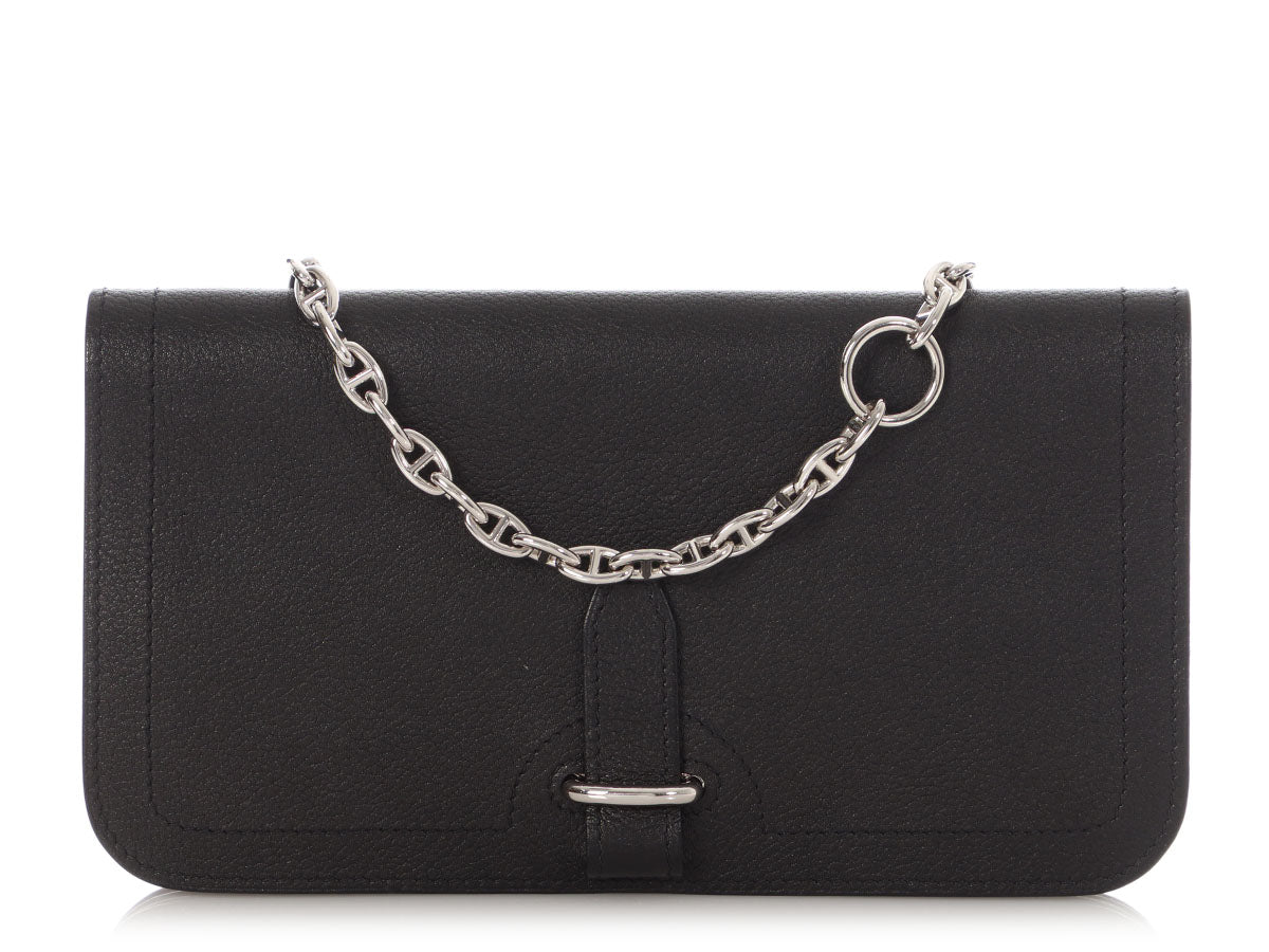 Hermès Black Evercolor Sac Chaîne d'Ancre Shoulder Bag
