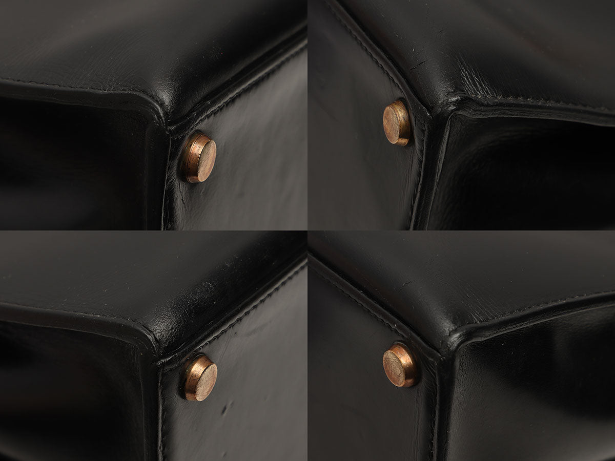 Hermès Vintage Black Box Calfskin Kelly 28 - Image 10