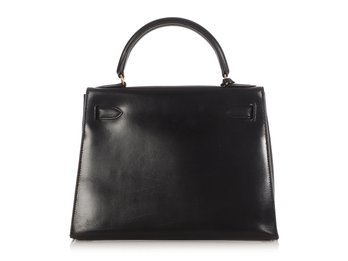 Hermès Vintage Black Box Calfskin Kelly 28 - Image 4