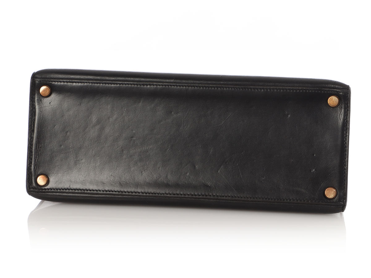 Hermès Vintage Black Box Calfskin Kelly 28 - Image 6