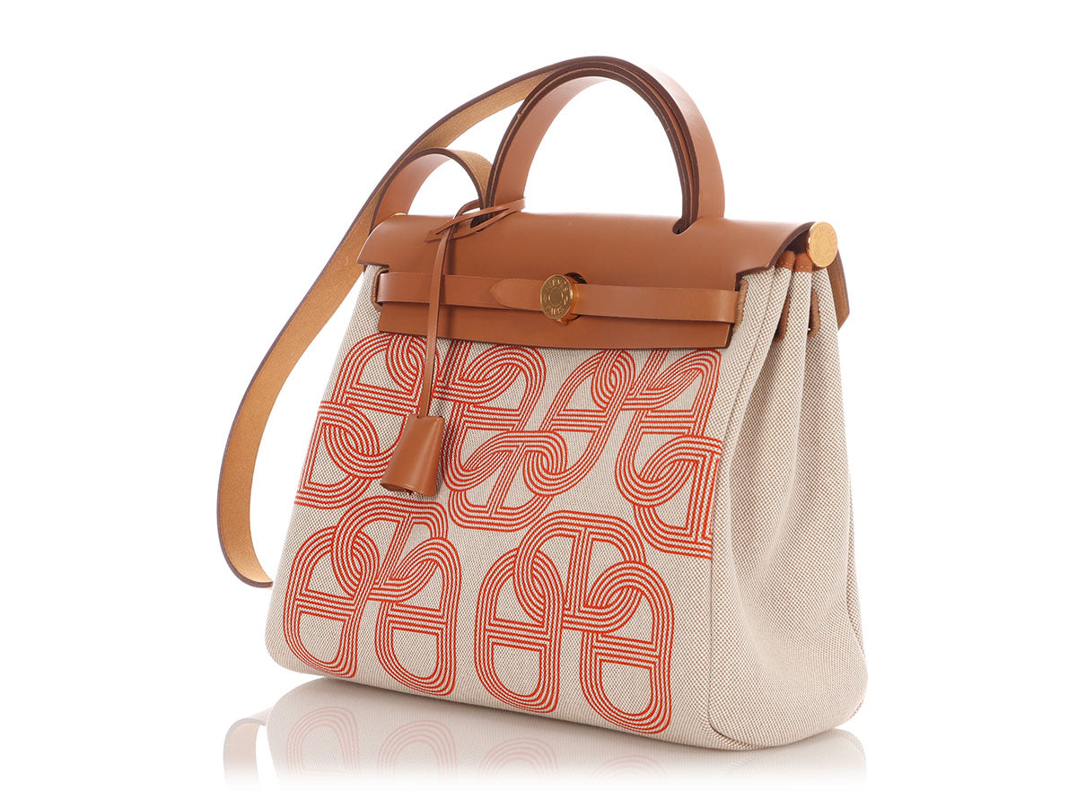 Hermès Toile and Gold Vache Hunter Circuit 24 Herbag Zip 31 - Image 4