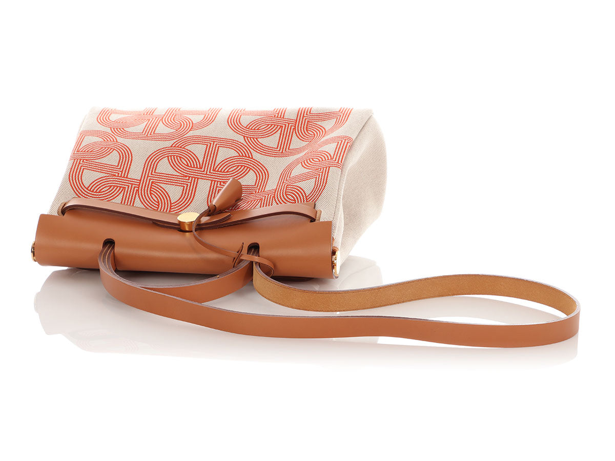 Hermès Toile and Gold Vache Hunter Circuit 24 Herbag Zip 31 - Image 8
