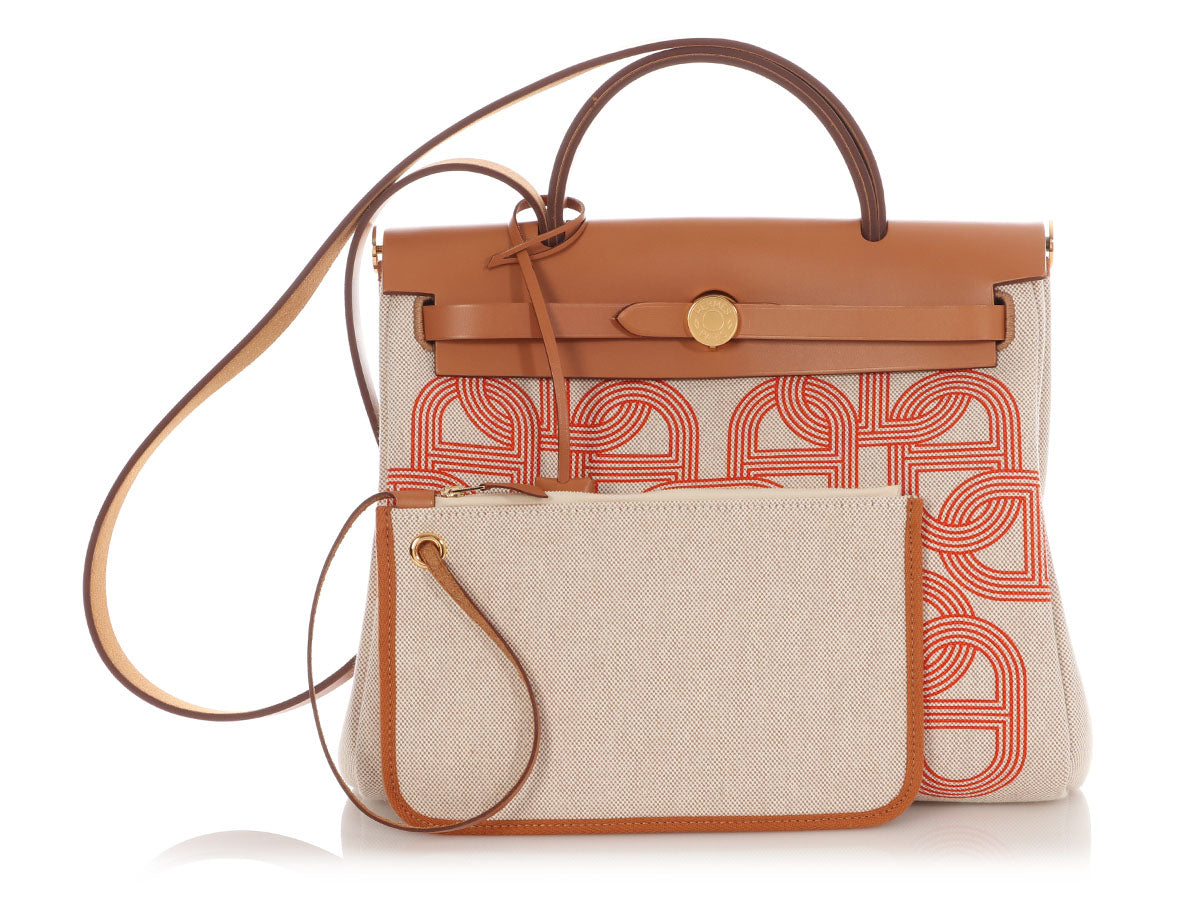 Hermès Toile and Gold Vache Hunter Circuit 24 Herbag Zip 31 - Image 2