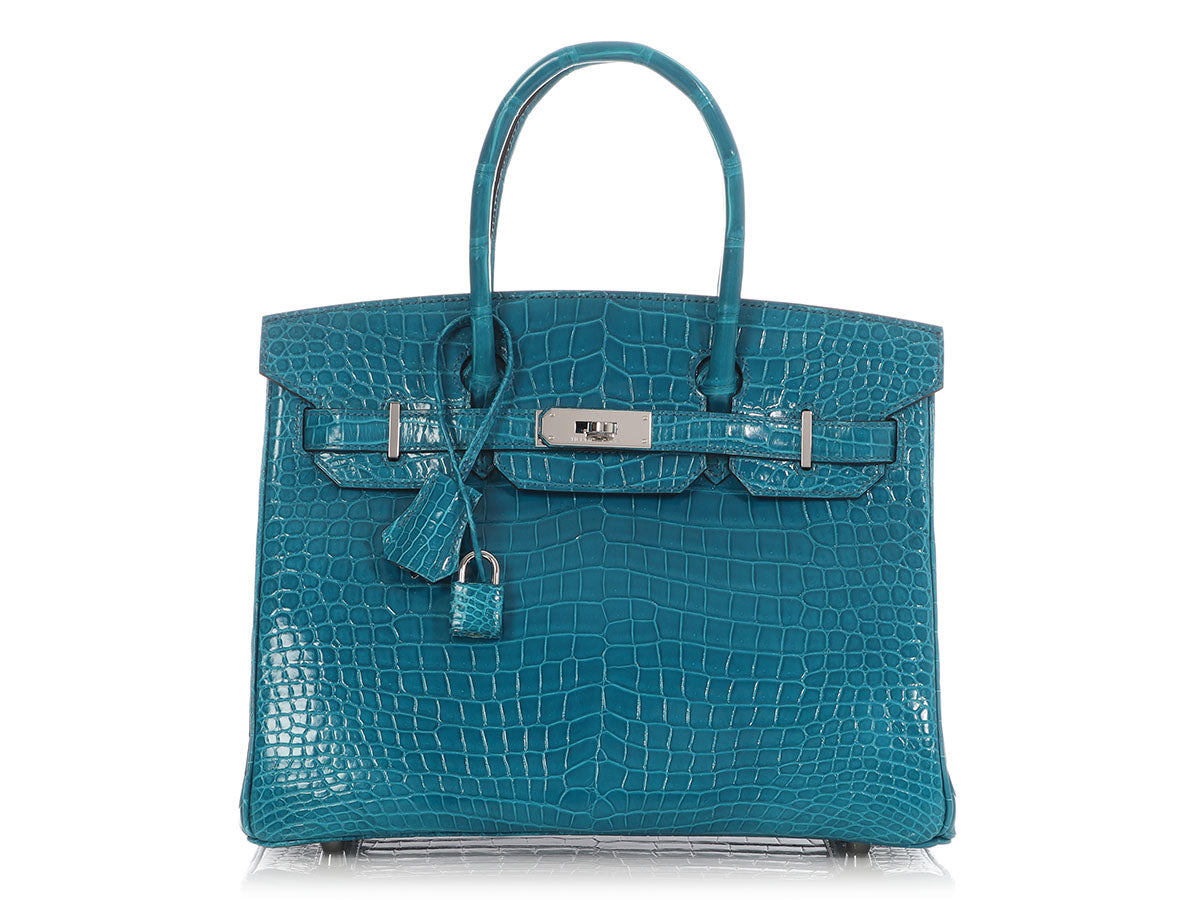 Hermès Bleu Izmir Shiny Porosus Crocodile Birkin 30