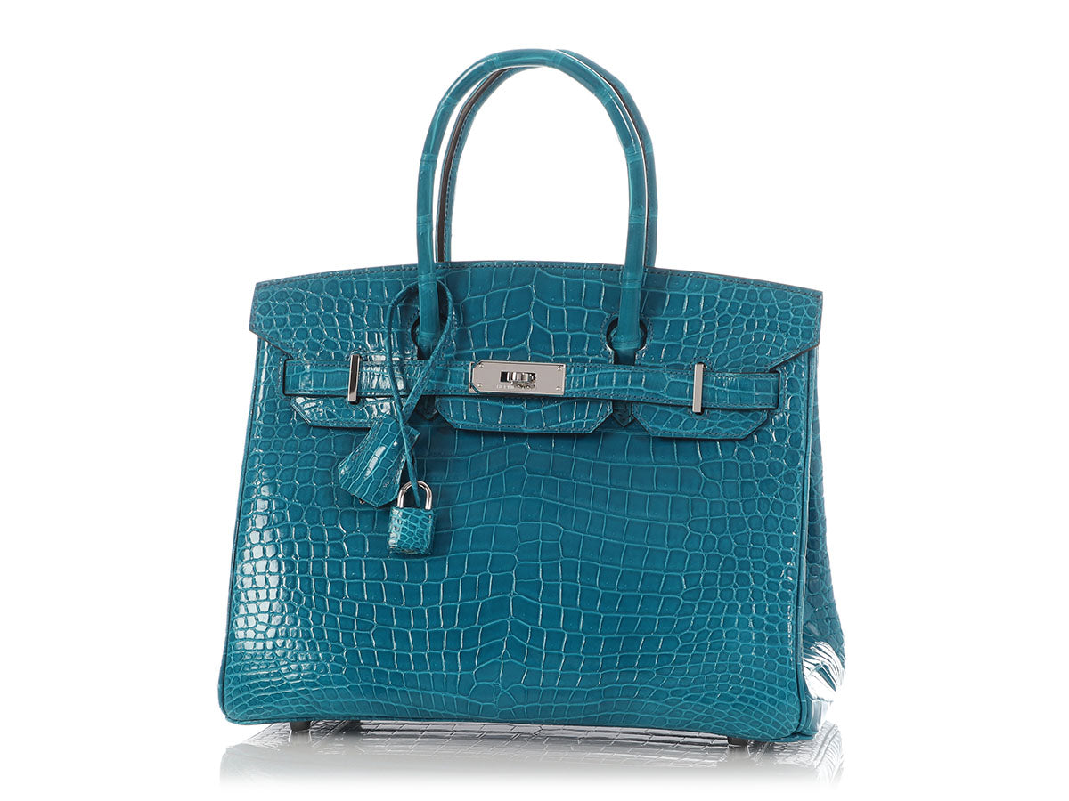 Hermès Bleu Izmir Shiny Porosus Crocodile Birkin 30 - Image 2