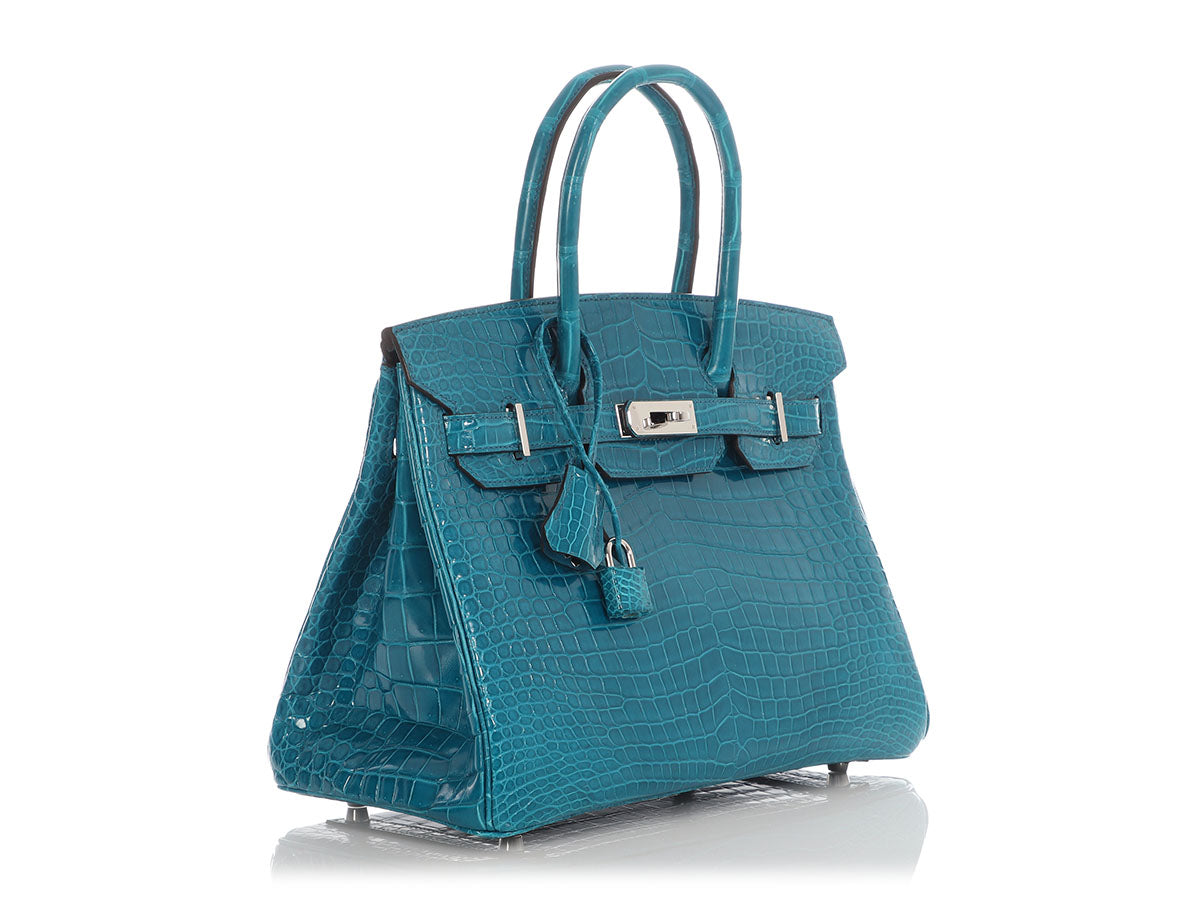Hermès Bleu Izmir Shiny Porosus Crocodile Birkin 30 - Image 5
