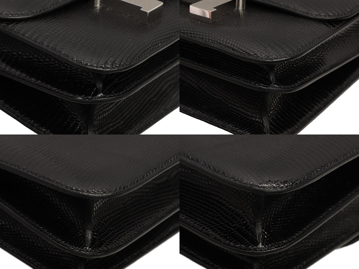 Hermès Black Shiny Lizard Constance Mirror 18 - Image 10