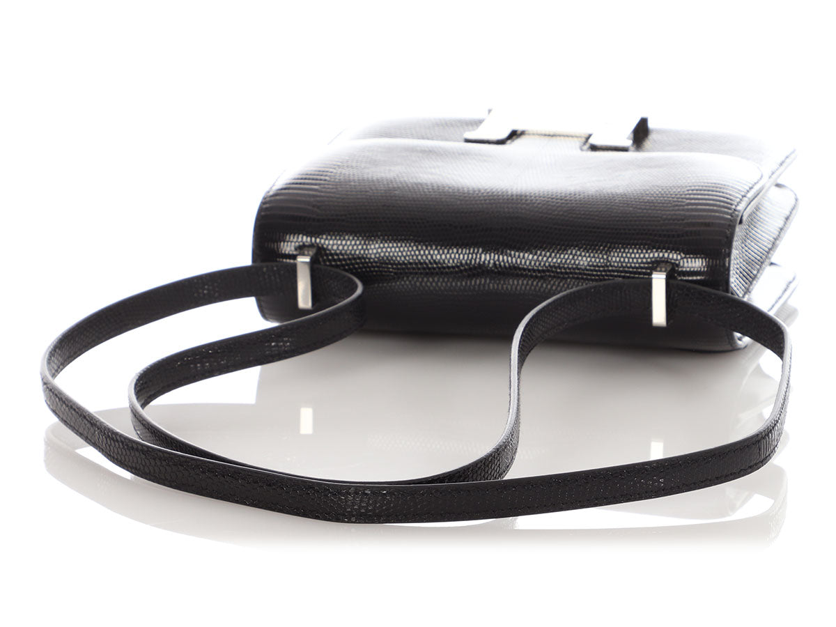 Hermès Black Shiny Lizard Constance Mirror 18 - Image 8