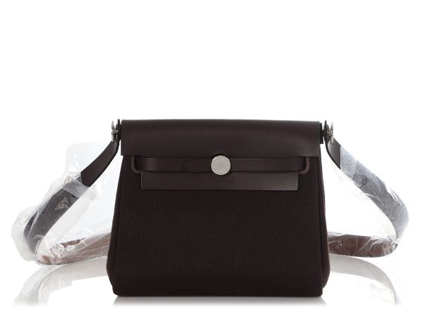Hermès Mini Ebene Toile and Vache Hunter Herbag Zip 20