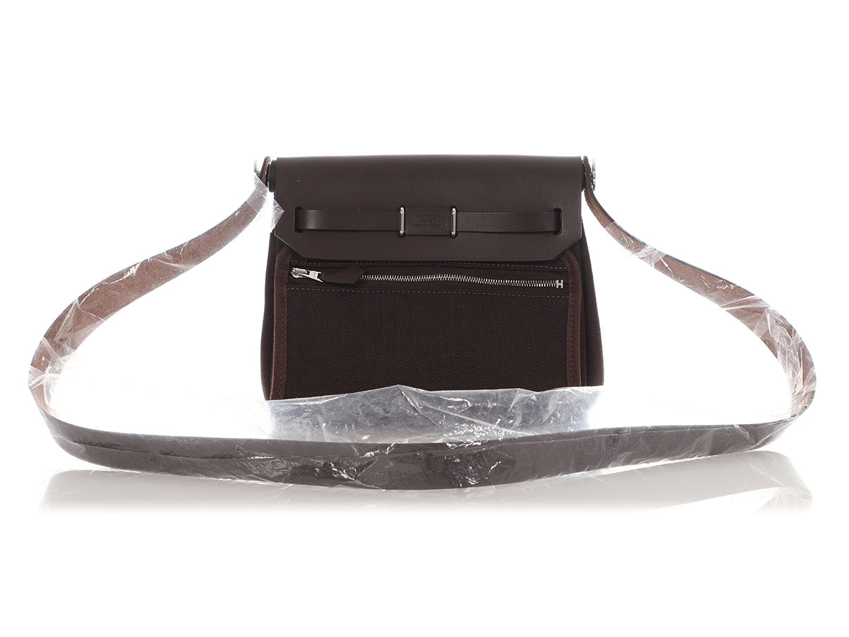 Hermès Mini Ebene Toile and Vache Hunter Herbag Zip 20 - Image 4