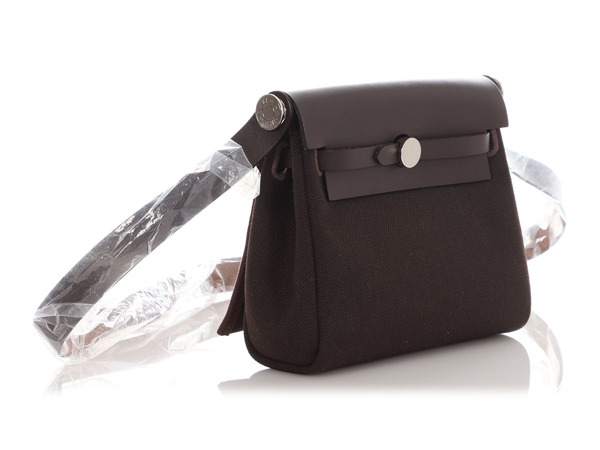 Hermès Mini Ebene Toile and Vache Hunter Herbag Zip 20 - Image 5