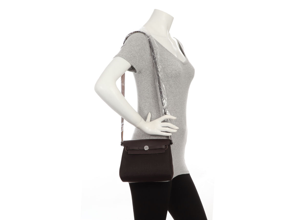 Hermès Mini Ebene Toile and Vache Hunter Herbag Zip 20 - Image 10