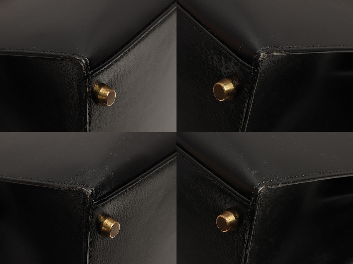 Hermès Vintage Black Box Calfskin Kelly 28 - Image 9