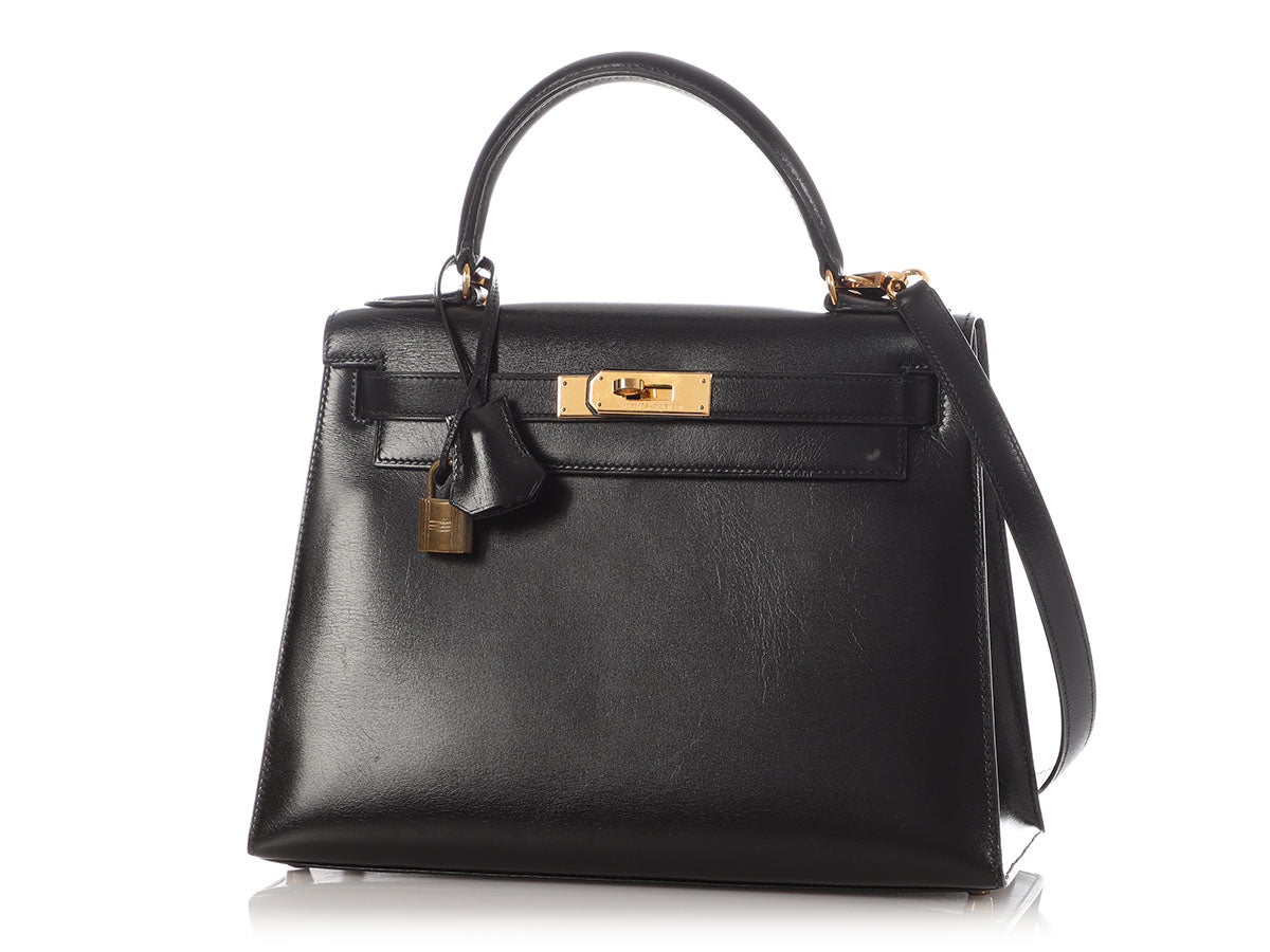 Hermès Vintage Black Box Calfskin Kelly 28 - Image 2