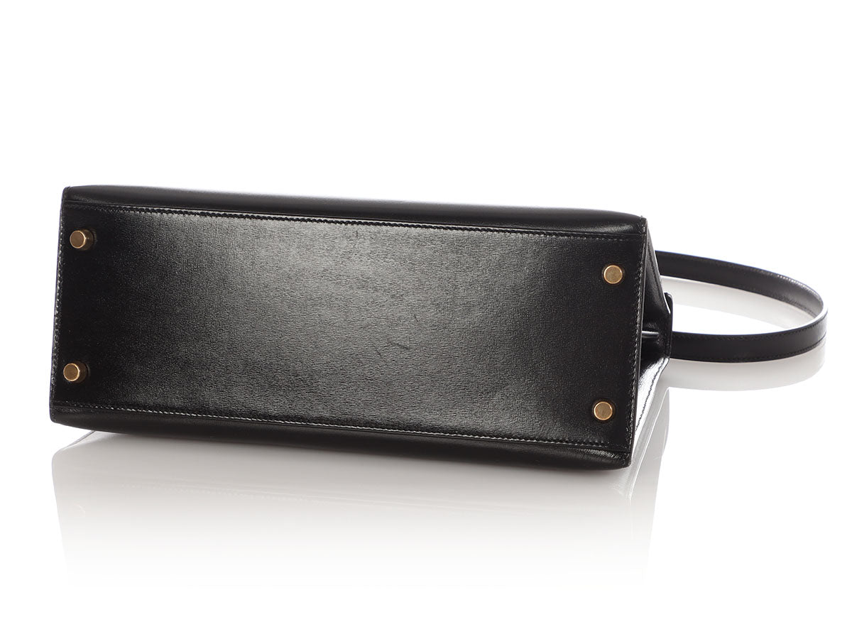 Hermès Vintage Black Box Calfskin Kelly 28 - Image 6