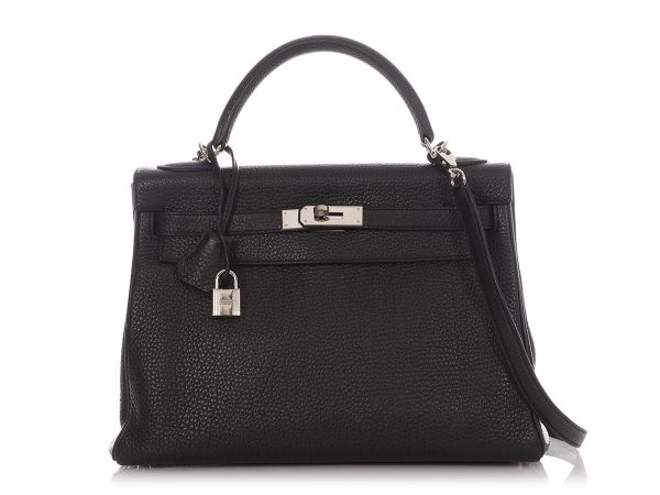 Hermès Black Togo Kelly 32