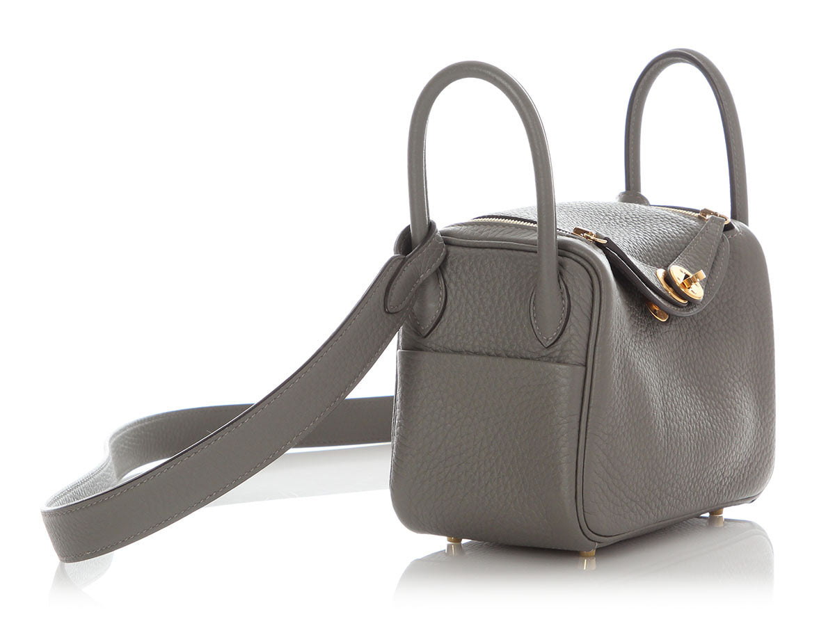 Hermès Mini Gris Meyer Clémence Lindy 20 - Image 5