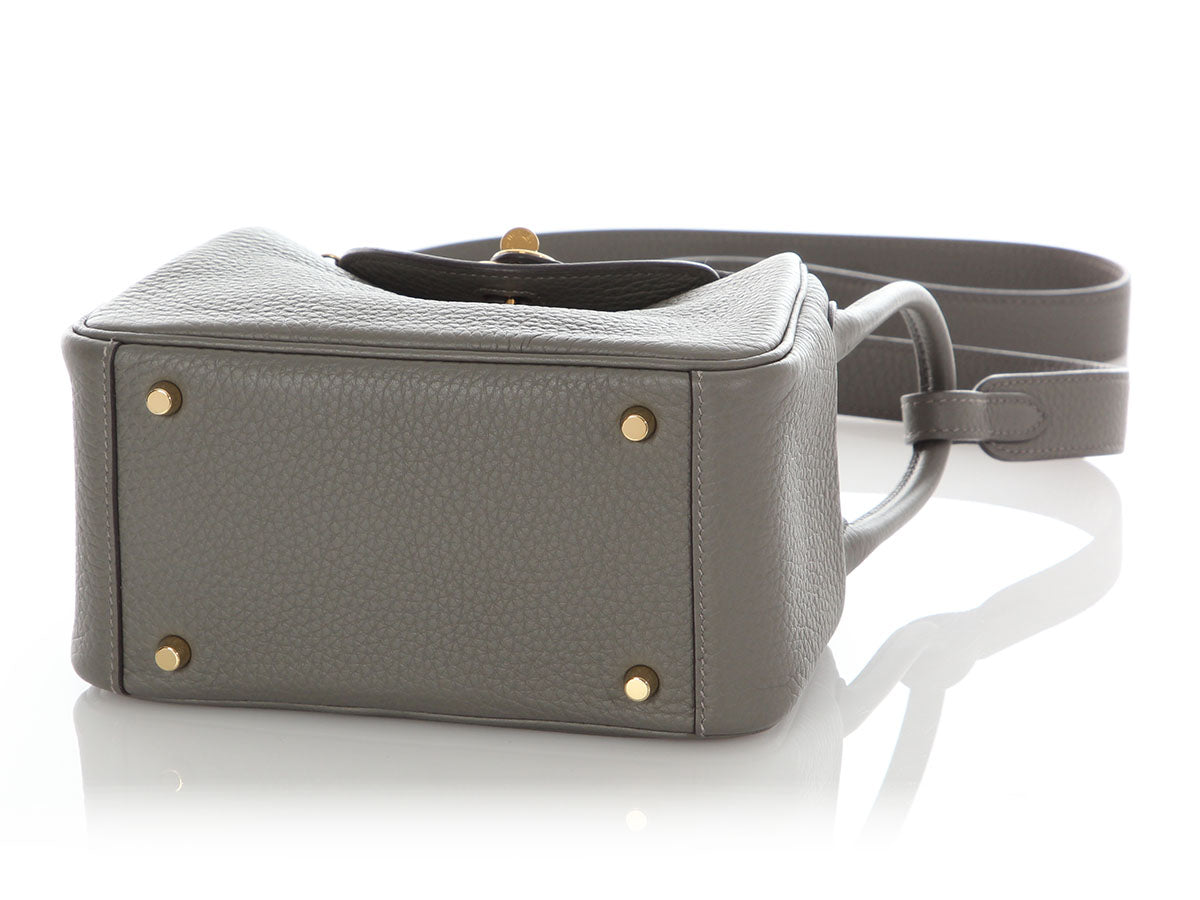 Hermès Mini Gris Meyer Clémence Lindy 20 - Image 6