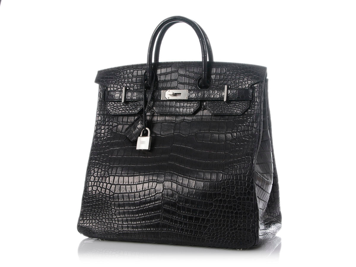 Hermès Matte Black Porosus Crocodile HAC Birkin 40 - Image 3