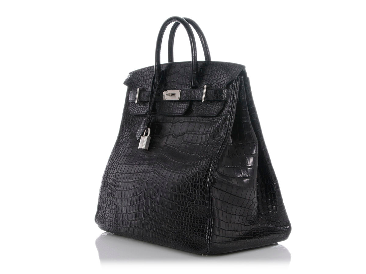 Hermès Matte Black Porosus Crocodile HAC Birkin 40 - Image 4